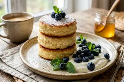 Песочные сочники с творогом по ГОСТу с золотистым румянцем