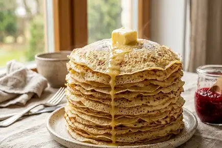 Царский слоеный курник с курицей, грибами и тонкими блинами